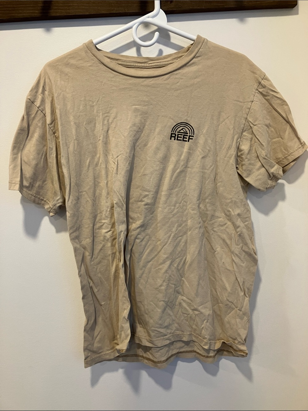 Reef Men's Tan Short Sleeve Logo Tee